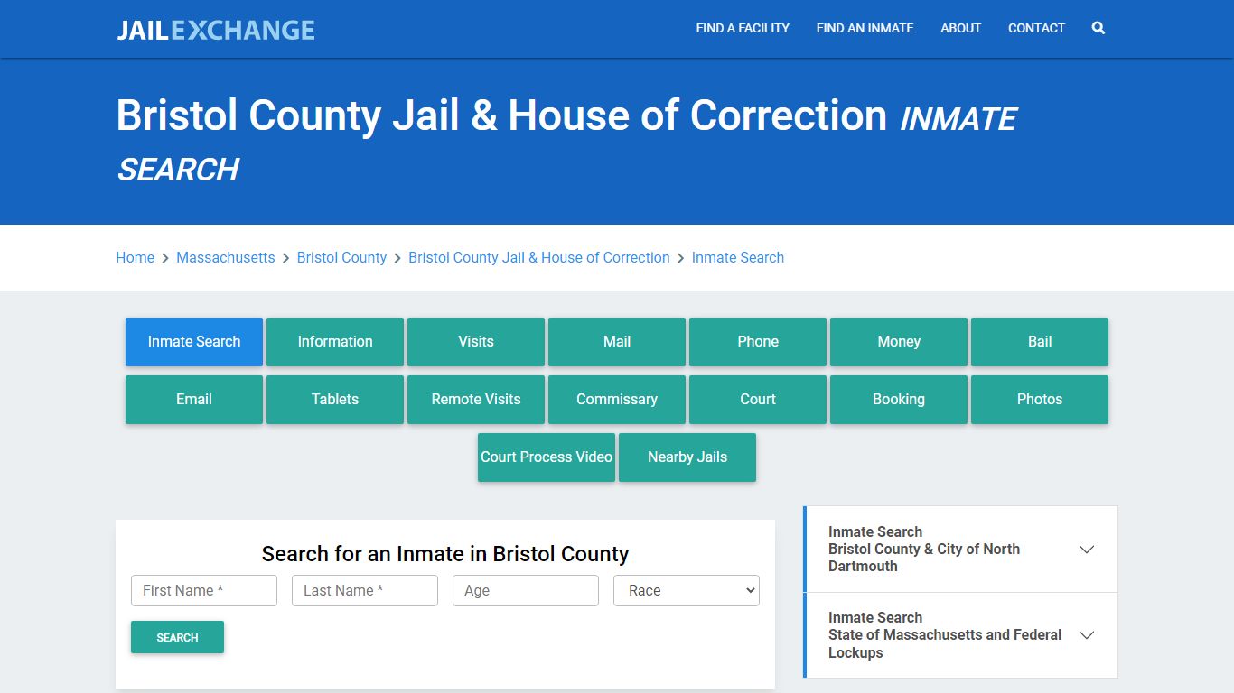 Bristol County Jail & House of Correction Inmate Search - Jail Exchange