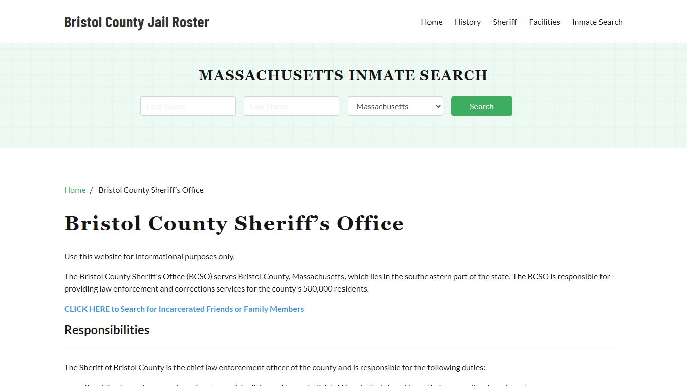 Bristol County Sheriff Office, MA, Arrest Warrants Search