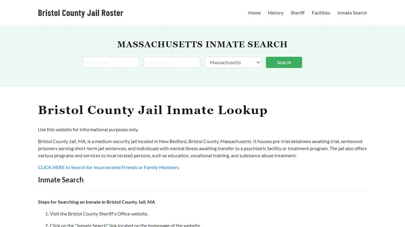 Bristol County Jail Roster Lookup, MA, Inmate Search